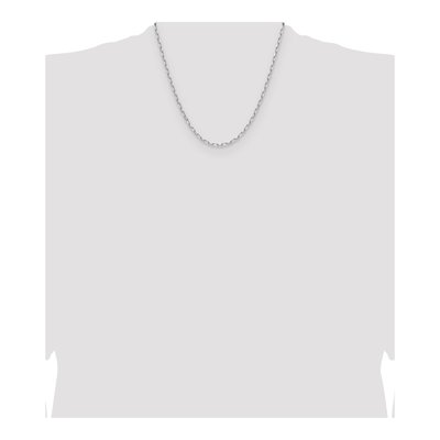 14K White Gold 3mm Beveled Paperclip Chain – view 5