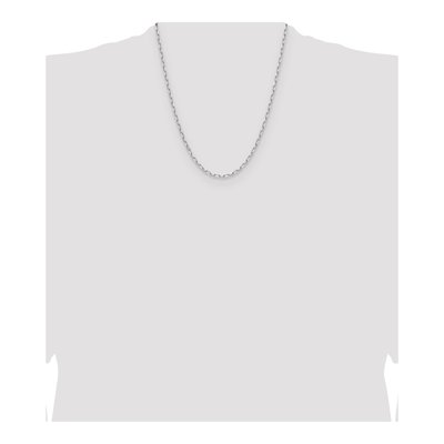 14K White Gold 3mm Beveled Paperclip Chain – view 5