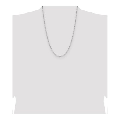 14K White Gold 3mm Beveled Paperclip Chain – view 5