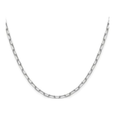 14K White Gold 3mm Beveled Paperclip Chain – view 3