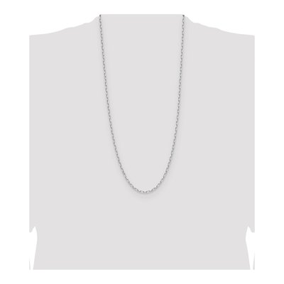 14K White Gold 3mm Beveled Paperclip Chain – view 5