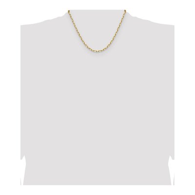 14K Yellow Gold 3.43mm Beveled Paperclip Chain – view 4