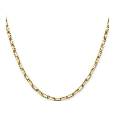 14K Yellow Gold 3.43mm Beveled Paperclip Chain – view 2