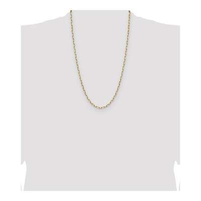 14K Yellow Gold 3.43mm Beveled Paperclip Chain – view 4