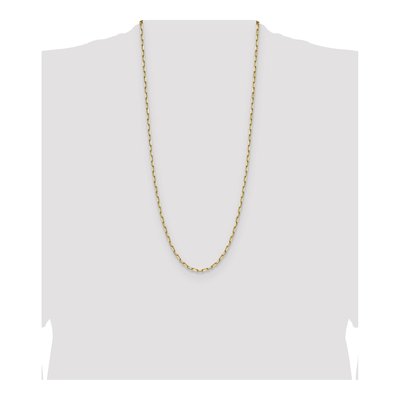 14K Yellow Gold 3.43mm Beveled Paperclip Chain – view 4