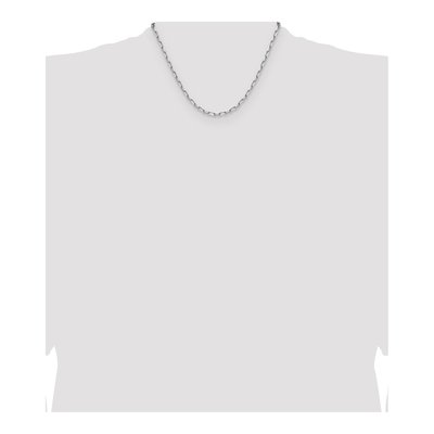 14K White Gold 3.43mm Beveled Paperclip Chain – view 4