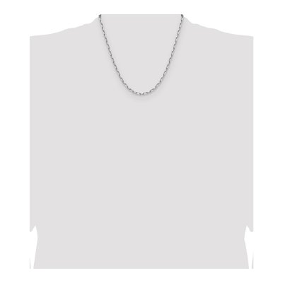 14K White Gold 3.43mm Beveled Paperclip Chain – view 4