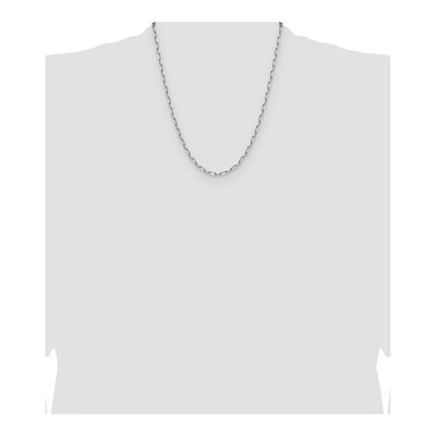 14K White Gold 3.43mm Beveled Paperclip Chain – view 4