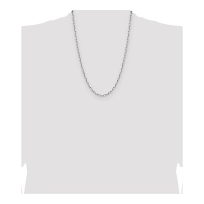 14K White Gold 3.43mm Beveled Paperclip Chain – view 4