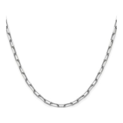 14K White Gold 3.43mm Beveled Paperclip Chain – view 2