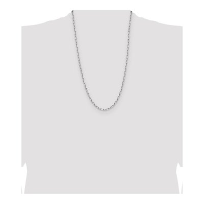 14K White Gold 3.43mm Beveled Paperclip Chain – view 4