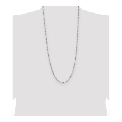 14K White Gold 3.43mm Beveled Paperclip Chain – view 4