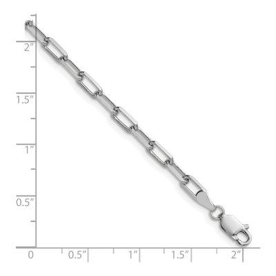 14K White Gold 3.43mm Beveled Paperclip Chain Bracelet – view 3