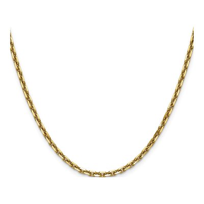 14K Yellow Gold 3.1mm Diamond-Cut French Open Link Chain – view 3