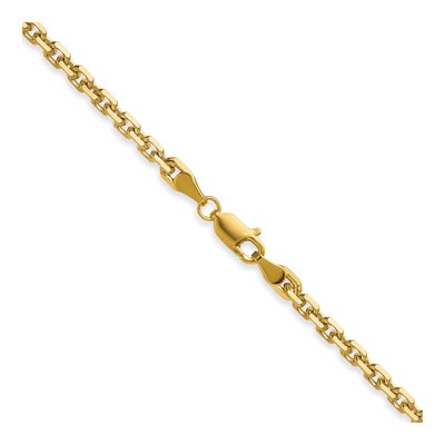 14K Yellow Gold 3.1mm Diamond-Cut French Open Link Chain – view 4