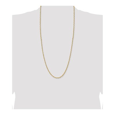 14K Yellow Gold 3.6mm Diamond-Cut French Open Link Chain – view 5