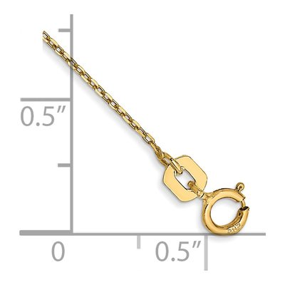 14K Yellow Gold 0.8mm Diamond-Cut Cable Chain Anklet – view 3