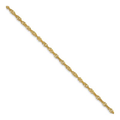 14K Yellow Gold 1.4mm Diamond-Cut Spool Singapore Chain