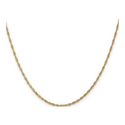 14K Yellow Gold 1.4mm Singapore Chain – view 3