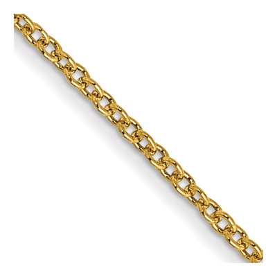 14K Yellow Gold 1mm Round Open Cable Chain