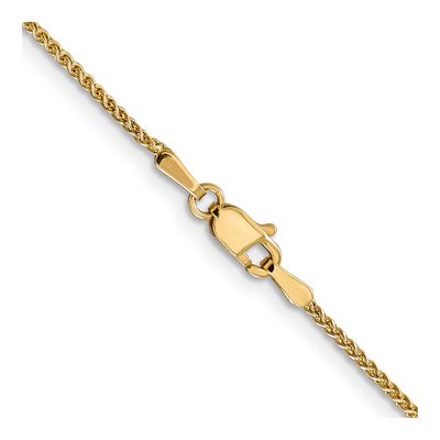 14K Yellow Gold 1.25mm Diamond-Cut Wheat Chain – view 4