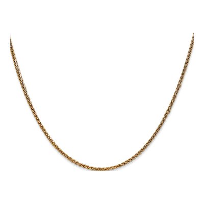 14K Yellow Gold 1.7mm Diamond-Cut Wheat Chain – view 4