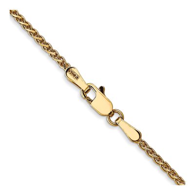 14K Yellow Gold 1.7mm Diamond-Cut Wheat Chain – view 5