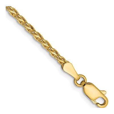 14K Yellow Gold 2.25mm Parisian by Wheat Chain Bracelet
