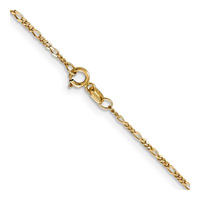 14K Yellow Gold 1.25mm Flat Figaro Chain – view 4
