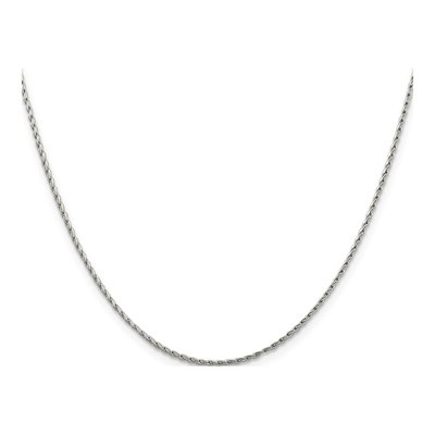 14K White Gold 1.25mm Round Wheat Chain – view 3