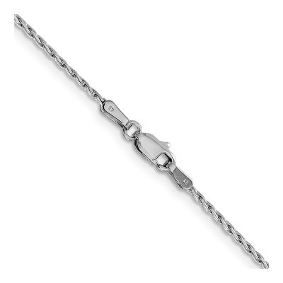 14K White Gold 1.25mm Round Wheat Chain – view 4