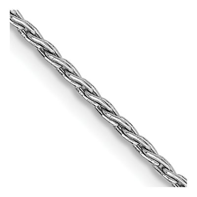 14K White Gold 1.25mm Round Wheat Chain
