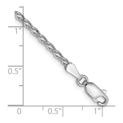 14K White Gold 2.25mm Wheat Chain Bracelet – view 3