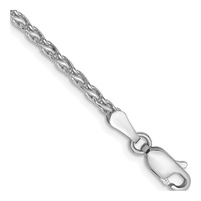 14K White Gold 2.25mm Wheat Chain Bracelet