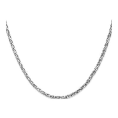 14K White Gold 3mm Wheat Chain – view 4