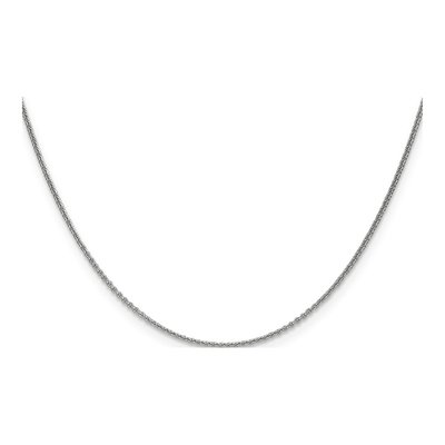 14K White Gold 1mm Round Open Cable Chain – view 3