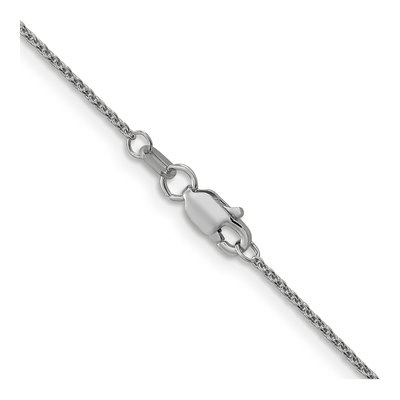 14K White Gold 1mm Round Open Cable Chain – view 5