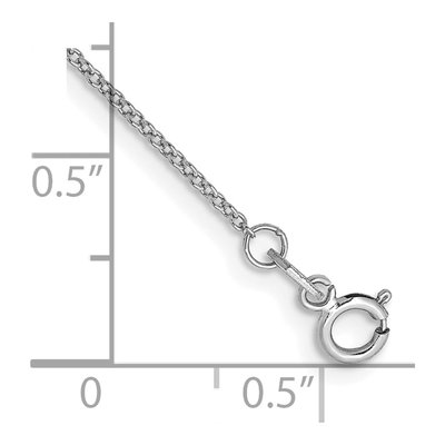 14K White Gold 0.9mm Cable Chain Anklet – view 2