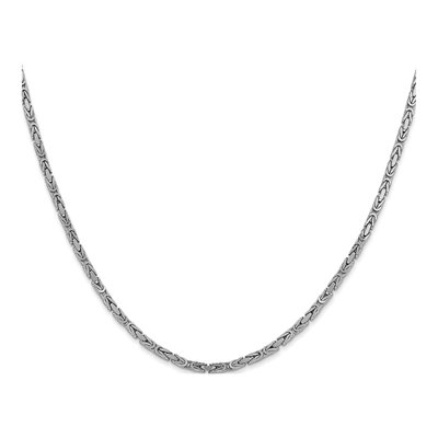 14K White Gold 2mm Byzantine Chain – view 3