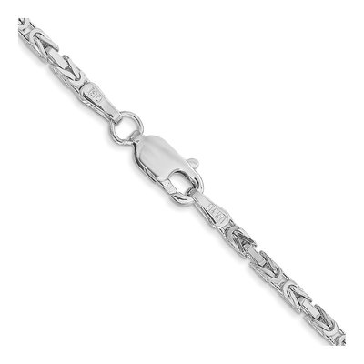 14K White Gold 2mm Byzantine Chain – view 4