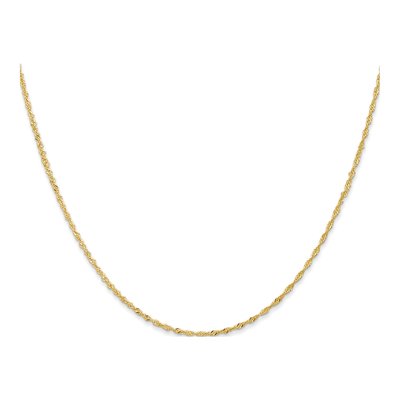 14K Yellow Gold 1.1mm Singapore Chain – view 3