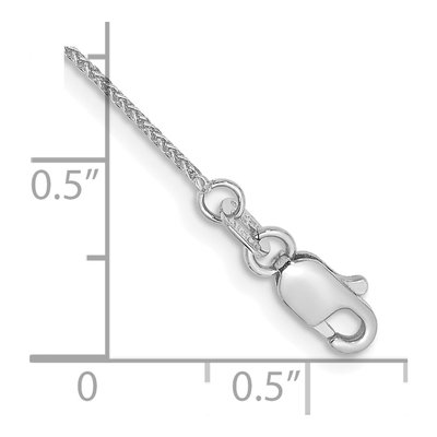 14K White Gold 0.85mm Wheat Chain Bracelet – view 2