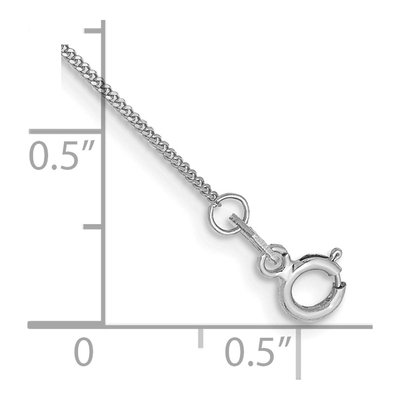 14K White Gold 0.9mm Curb Chain Anklet – view 2