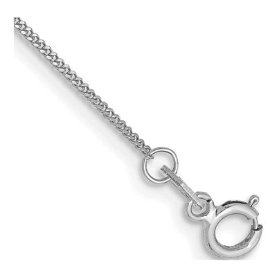 14K White Gold 0.9mm Curb Chain Anklet