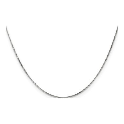14K White Gold 0.9mm Curb Chain – view 3