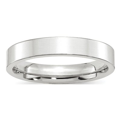 Platinum 4mm Flat Comfort-Fit Wedding Band