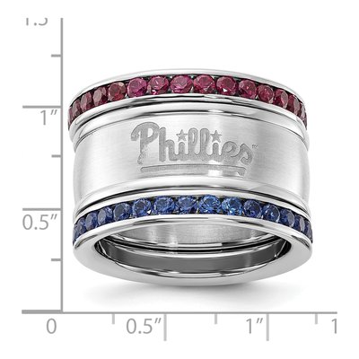 Philadelphia Phillies Crystal Stacked Ring Set – view 5