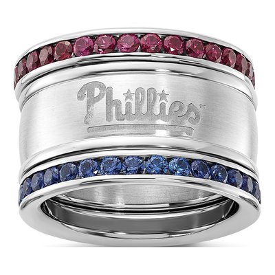 Philadelphia Phillies Crystal Stacked Ring Set