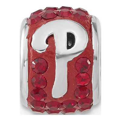 Philadelphia Phillies Sterling Silver Red Crystal Bead – view 3