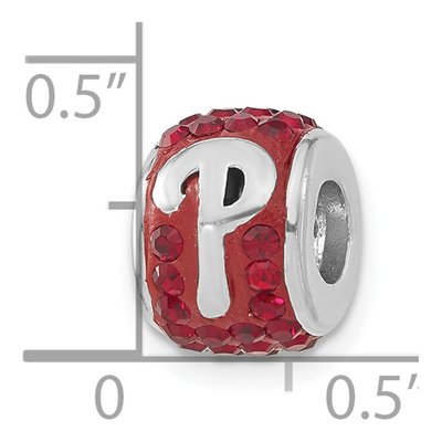 Philadelphia Phillies Sterling Silver Red Crystal Bead – view 4
